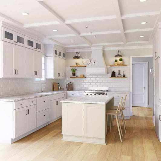 Cros Easy-DIY 24-in W x 12-in D x 36-in H in Shaker White Ready to Assemble Wall Kitchen Cabinet 2 Doors-2 Shelves