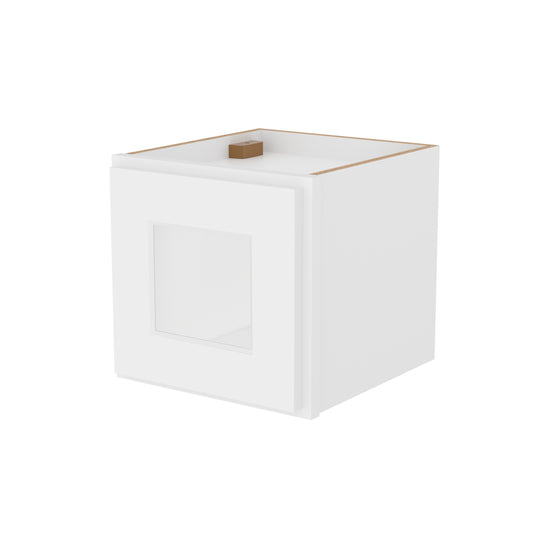 Cros Easy DIY Royal White Plywood 12-in W x D x H Wall Kitchen Cabinet Ready to Assemble, Glass NOT Included