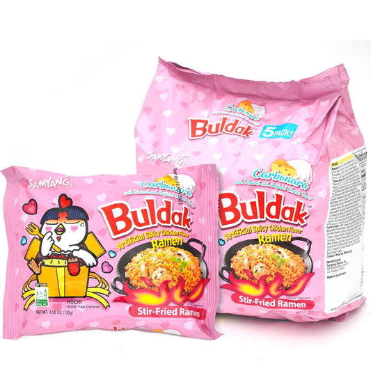 Samyang Buldak Noodles Carbonara Flavor,Spicy Noodles,Stir Fried Ramen Noodles,40 Packs in 1 Box