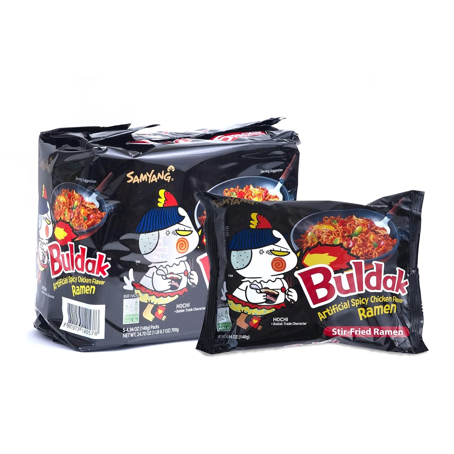 Samyang Buldak Ramen,Spicy Noodles,Stir Fried Ramen Noodles,Original Chicken Flavor,40 Packs in 1 Box