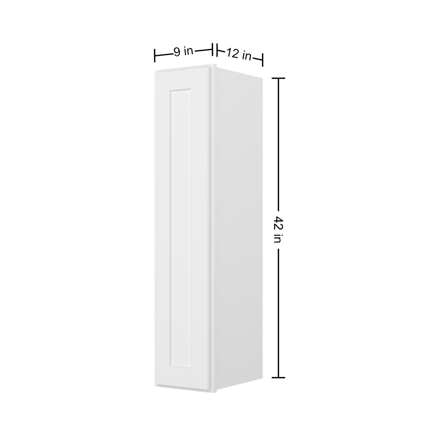 Cros Easy-DIY 9-in W x 12-in D x 42-in H in Shaker White Ready to Assemble Wall Kitchen Cabinet